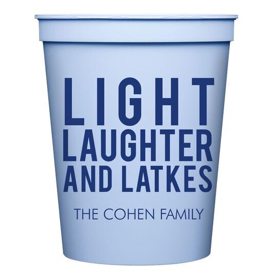 Light Laughter And Latkes Stadium Cups